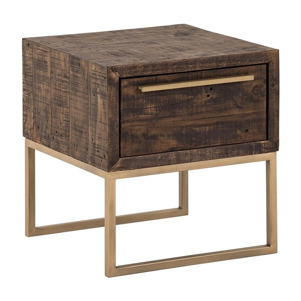 Alpine Furniture Monterey Table, 18 x 18 x 20, Beige