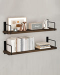 Dime Store Engineered Wood Floating Wall Shelves for wall Decor Metalic Black Wall Shelf Storage Organizer |Display Shelf for Li