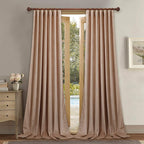 Stangh Blush Velvet Curtains 108 Inches - Softness Velvet Fabric Kids Room Curtain Panels Room Darkening Curtains Set For Bedroo