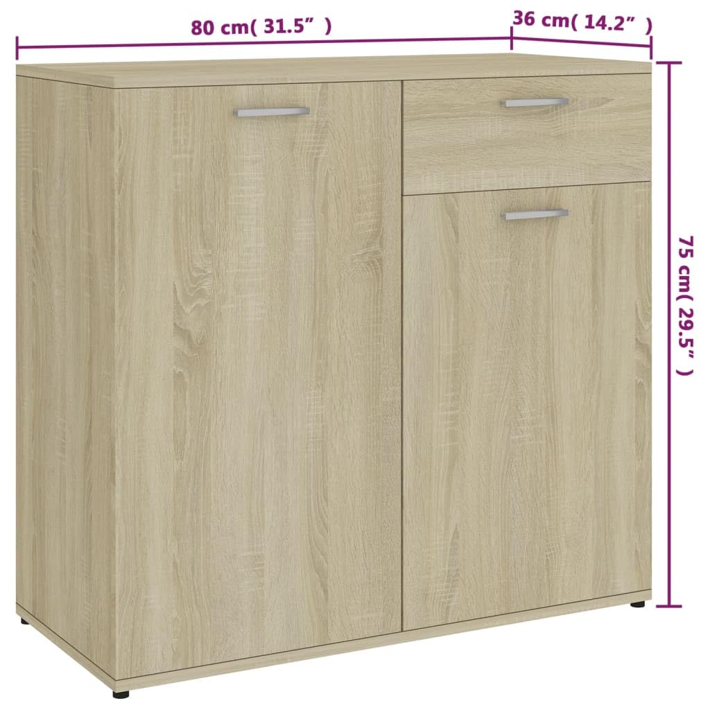 vidaXL Sideboard Home Indoor Living Room Storage Side Cabinet Chest of Drawer Sideboard Furniture Sonoma Oak 31.5&quot;x14.2&quot;x29.5&quot; Engineered Wood