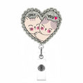 Valentine'S Day Badge Reels Funny Heart Cat Badge Clip Holder Retractable Acrylic Badge Reel For Nurse Doctor Teacher | Name Tag