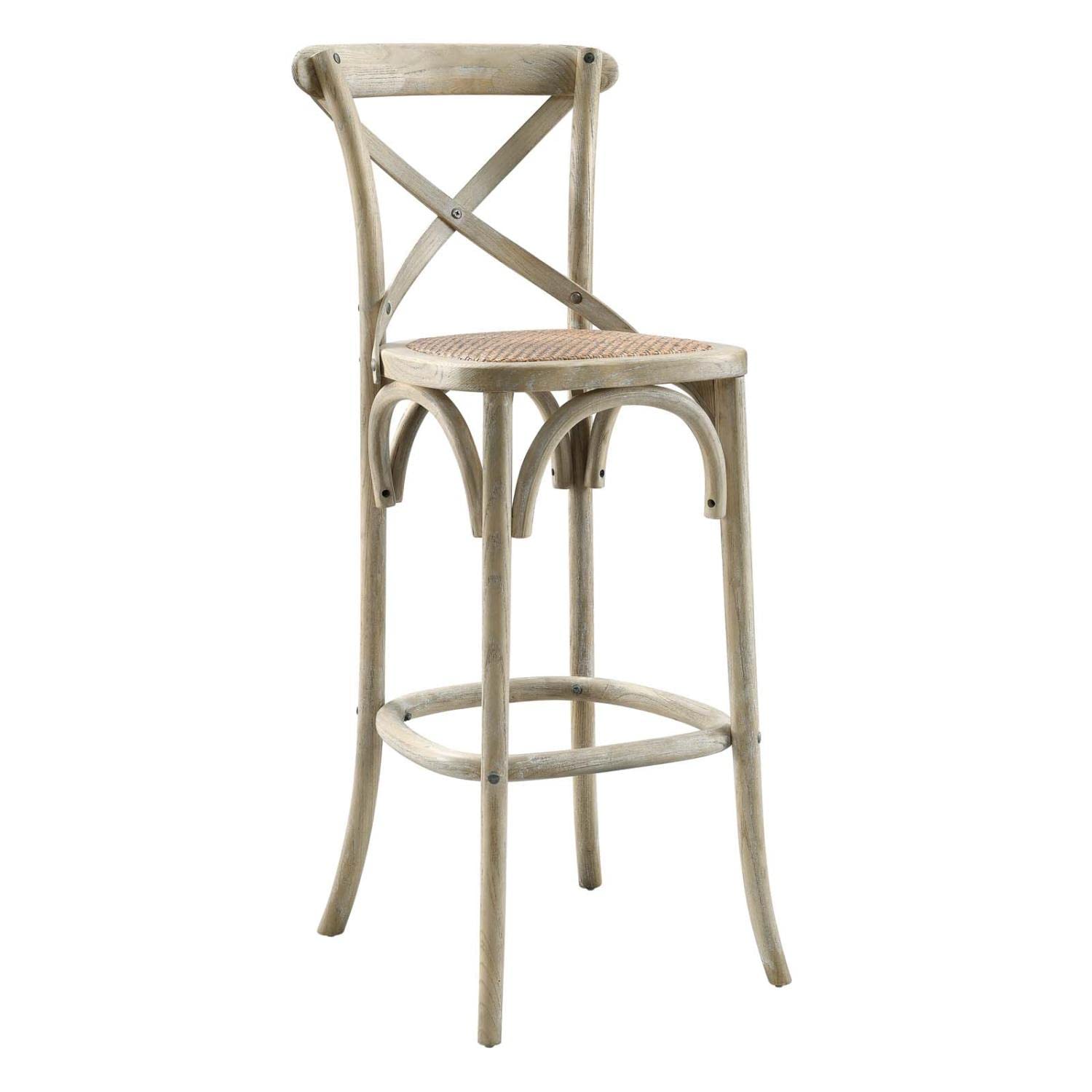 Modway Gear Bar Stool, 19 X 17.5 X 43.5, Gray