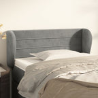 vidaXL Velvet Headboard with Ears - Stylish Design, Light Gray, Foam-Filled, Solid Larch Wood and Engineered Wood, Built to Fit Most Bed Frames