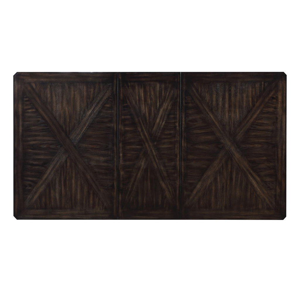 Steve Silver Furniture Ally 7pc Dining Set Charcoal, 60-Inch Table with 18-Inch Extendable Leaf, Contemporary Design, 6 Upholstered Chairs, Rectangle Dining Table, 42" L x 78" W x 31" H, Brown