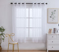 Pi Clear White Sheer Curtains With Rings Top 72 Inch Long For Living Room/Bedroom 2 Panels (W52 X L72, Optical White)