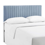 Modway Keira Channel Tufted Performance Velvet Upholstered Full / Queen Headboard In Light Blue