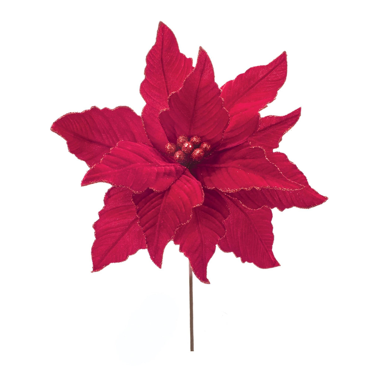 Melrose Poinsettia Floral Artificial Christmas Stems - 24' - Set of 2