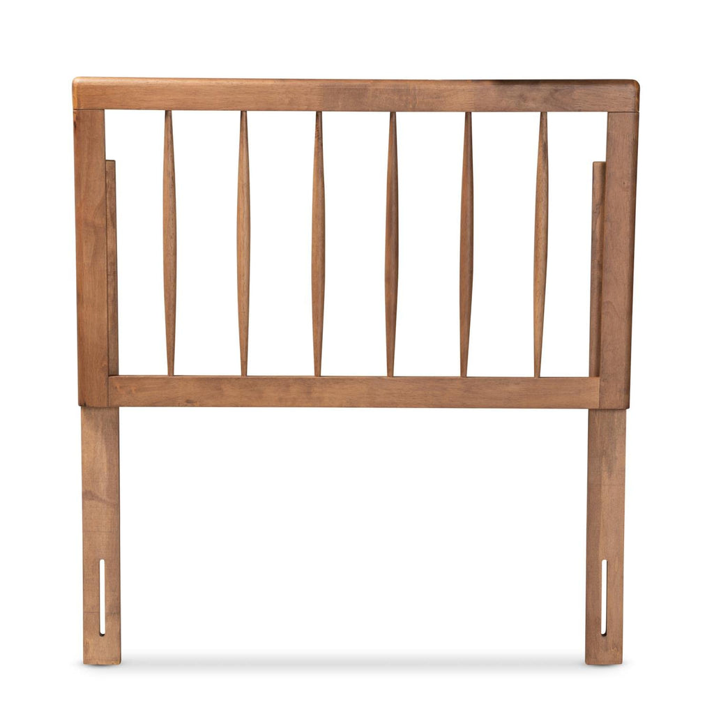 Baxton Studio Valin Modern and Contemporary Ash Walnut Finished Wood Twin Size Headboard