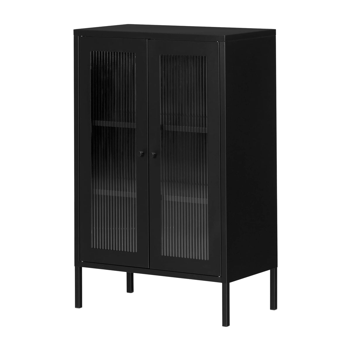 South Shore Industries Ltd Kodali Accent Cabinet With Glass Doors, Black