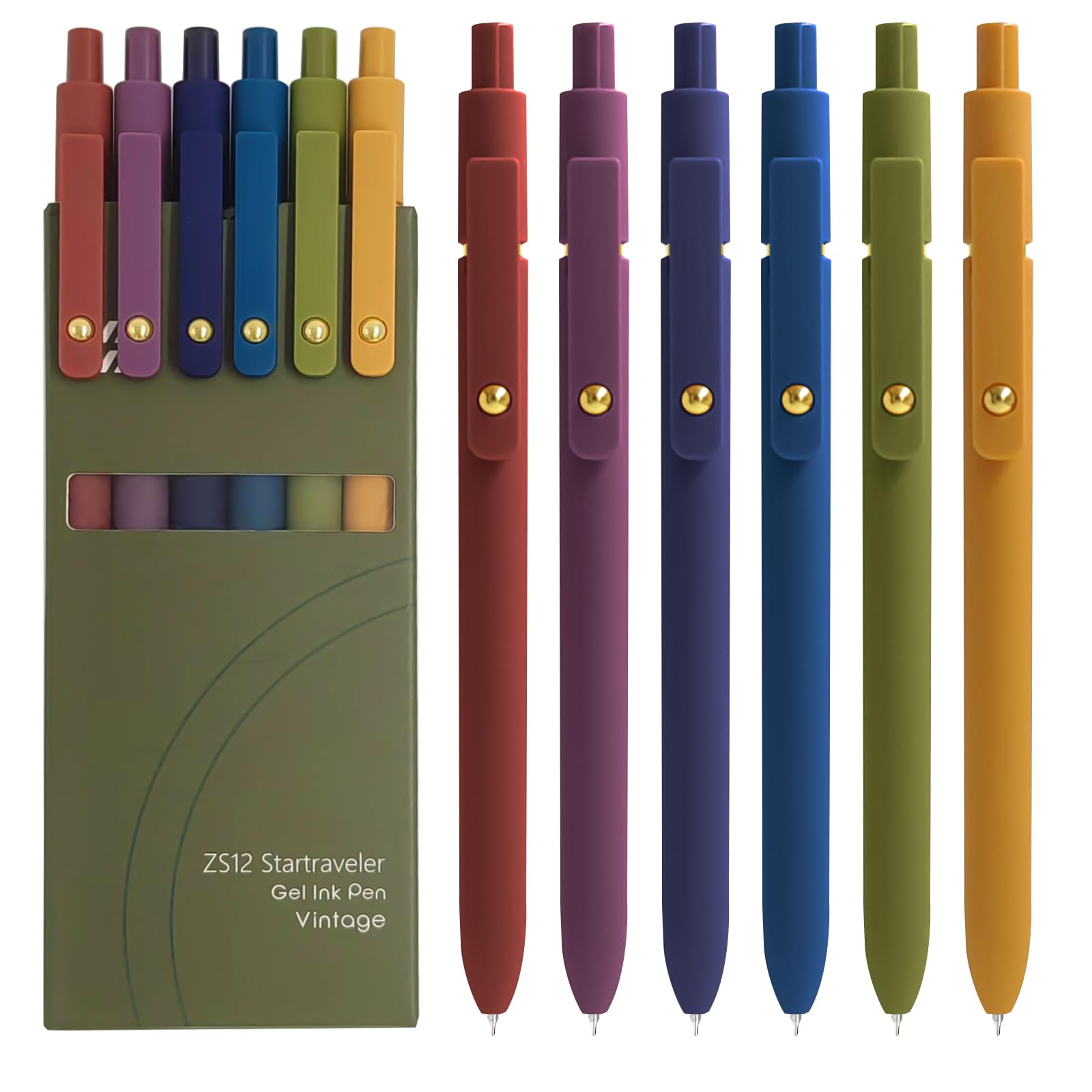 Yoxmjdb Gel Pens, 6 Pcs 0.5Mm Fine Point Smooth Writing Pens Cute Pens, High-End Series Black Ink Pens For Journaling Note Takin