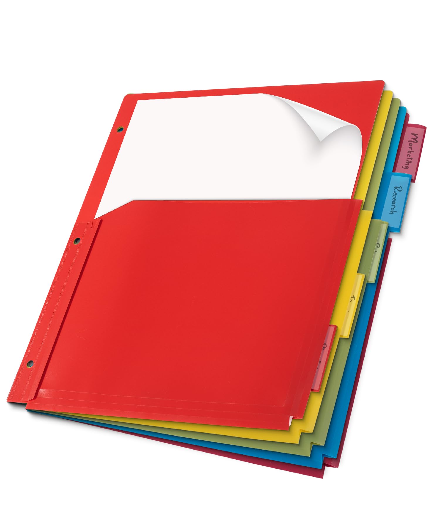 Mr. Pen Expanding Binder Dividers With Tabs And Pockets, 5 Tabs, Colorful Dividers For 3 Ring Binder