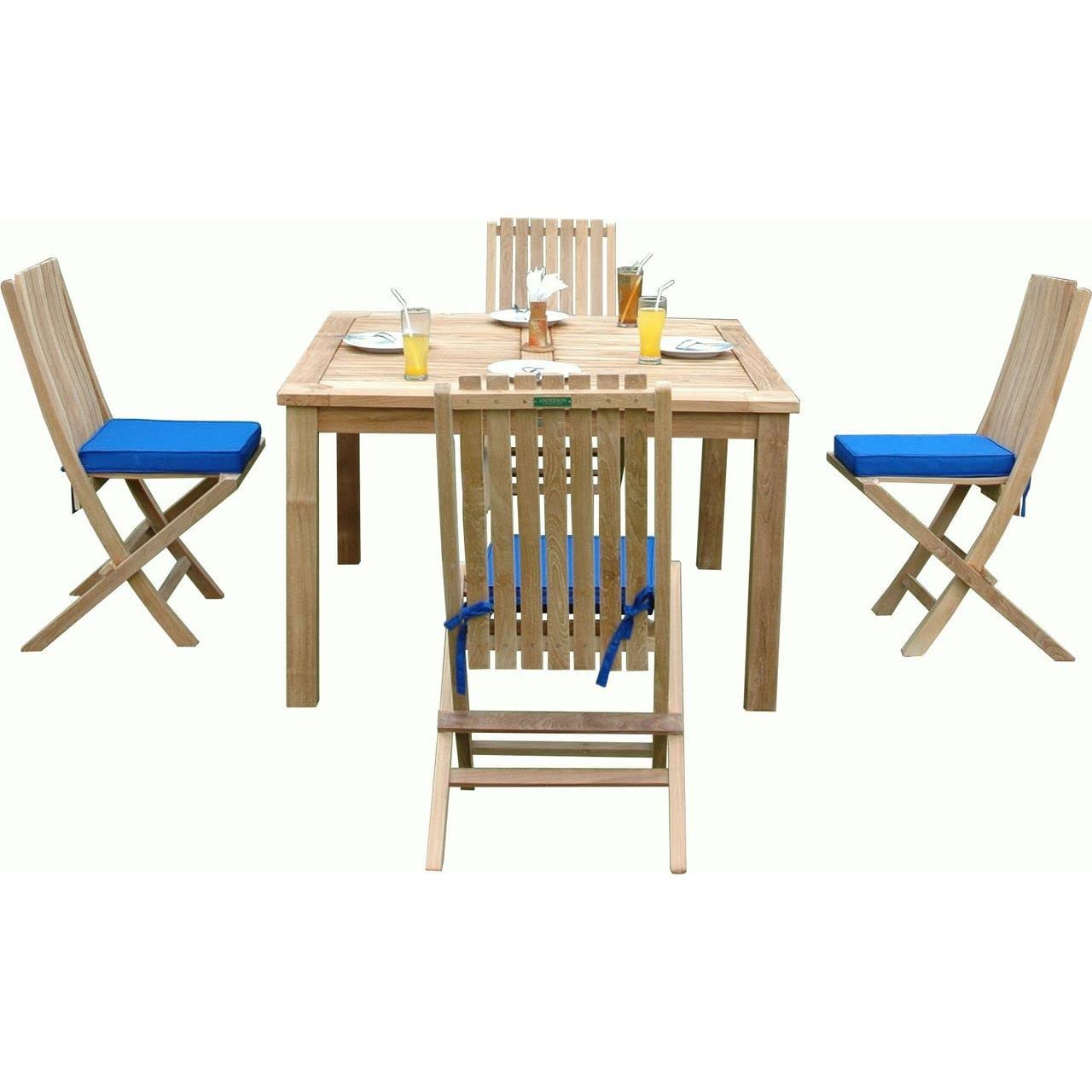 Anderson Teak Windsor Classic Chair 7-Pieces Folding Dining Set - Thumbnail 3