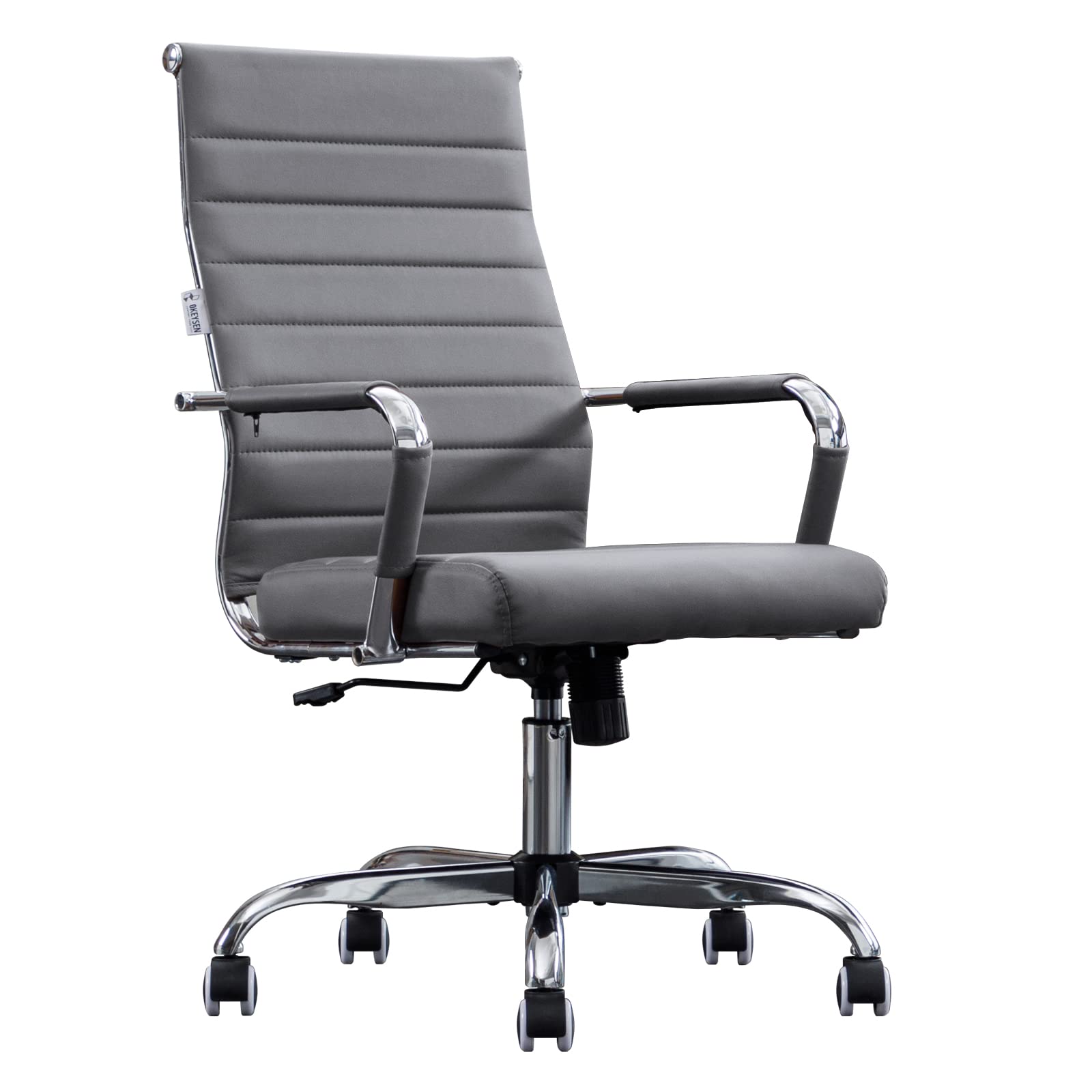 Bowthy Home Office Chair Ribbed, Modern Leather Conference Room Chairs, Ergonomic Office Desk Chair, High Back Executive Compute