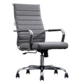 Bowthy Home Office Chair Ribbed, Modern Leather Conference Room Chairs, Ergonomic Office Desk Chair, High Back Executive Compute