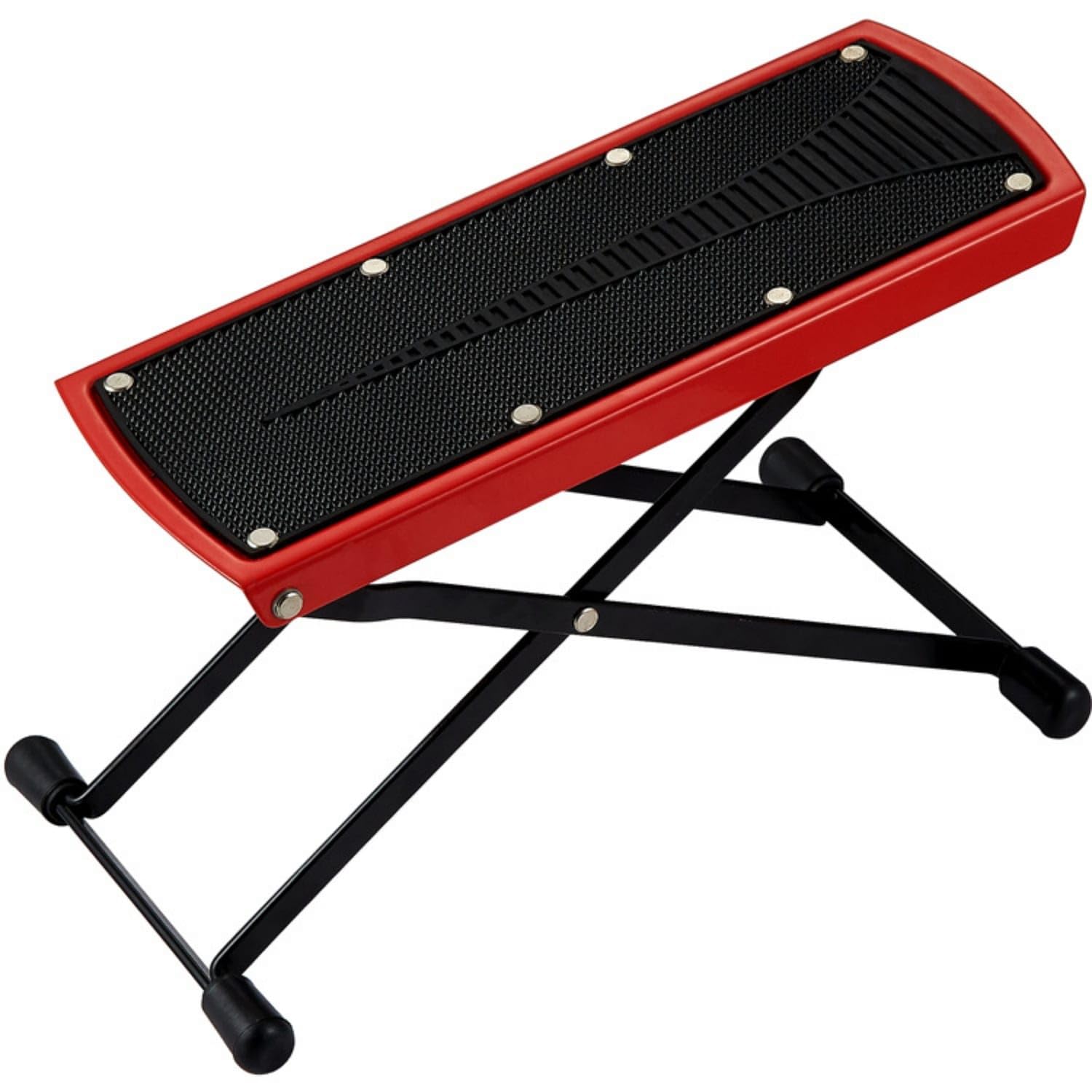 Ujeavette Adjustable Guitar Footrest AntiSlip Foldable Guitar Footstool For Guitarists, Red