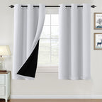 H.VERSAILTEX 100% Blackout Curtains for Bedroom Thermal Insulated Blackout Curtains 63 inch Length Heat and Full Light Blocking 