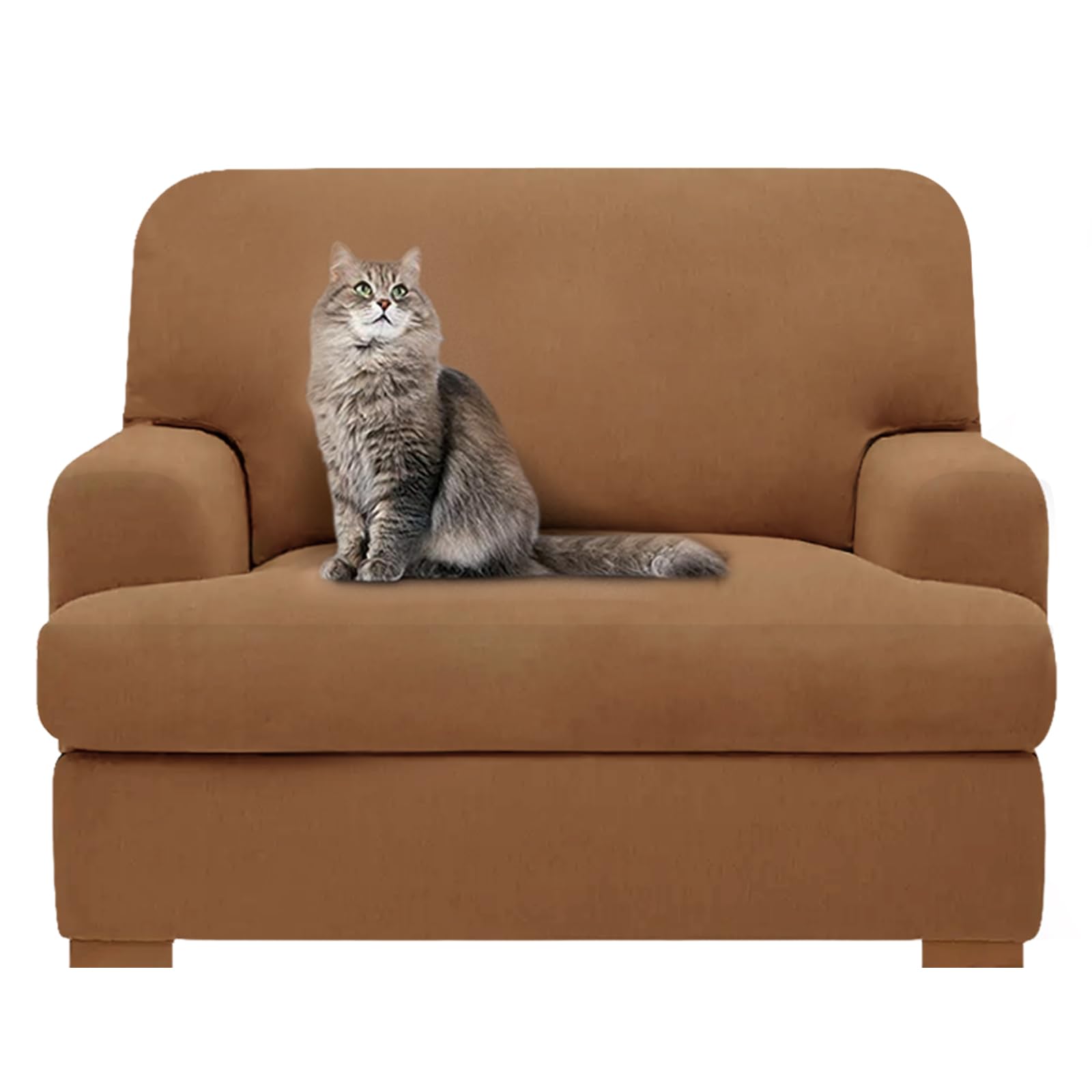 Molasofa T Cushion Chair Slipcover With 1 Individual T Cushion Shape Seat Cover For Home Décor, 2 Pieces Stretchable, Washable, Non-Pilling, Non-Slip Chair Cover (Oversized Armchair, White)