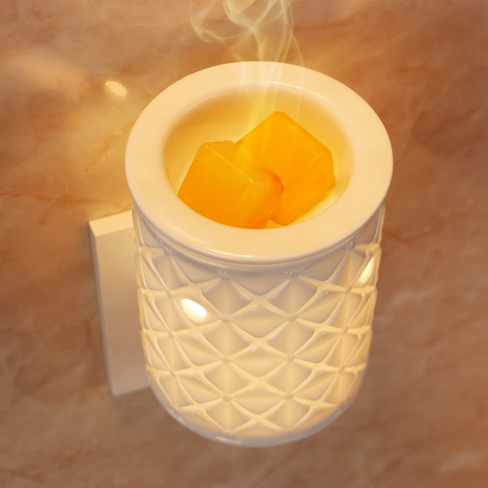 Star Moon Ceramic Wax Melt Warmer, Plug In Wax Warmers For Scented Wax, Scentsy Diffuser For Fragrance Oil, 2-In-1 Wall Wax Melt