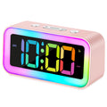 Cadmos Cute Pink Loud Alarm Clock with RGB Night Light - Perfect for Girls Room Decor and Kawaii Gifts, Small Size for Bedside o