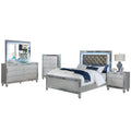 Coaster Gunnison Queen Bed 5-Piece Set, Silver Metallic