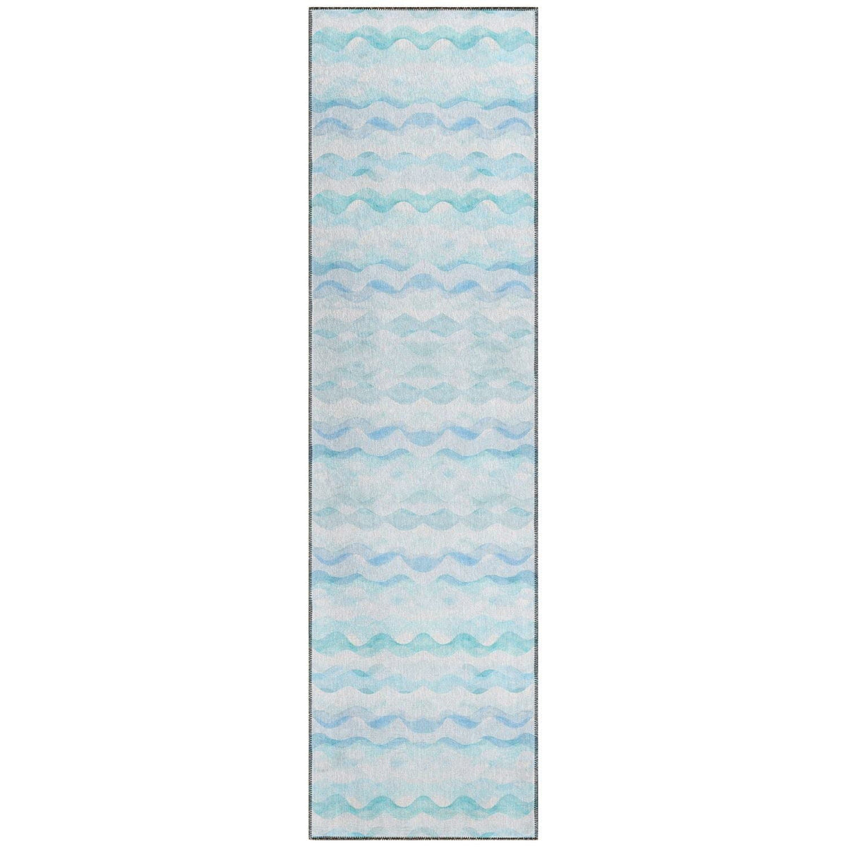 Seabreeze Sz16 Blue Coastal Rug Runner 2' 3&quot; X 7 ' 6&quot;
