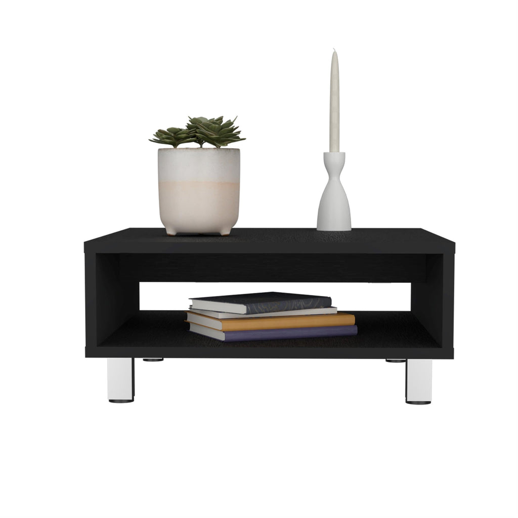 Depot EShop Chiniak Coffee Table 1 Shelf 4 Legs Black