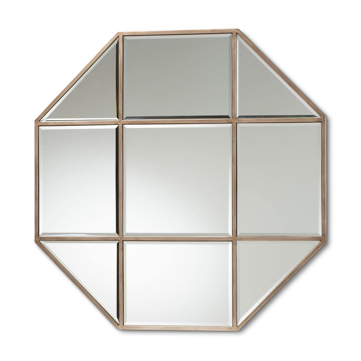 Baxton Studio Enora Modern And Contemporary Antique Bronze Finished Metal Geometric Accent Wall Mirror