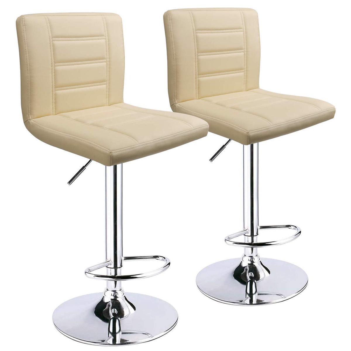 Leopard Bar Stools Set Of 2, Modern Adjustable Bar Stool With Back, Swivel Barstool (Grey)