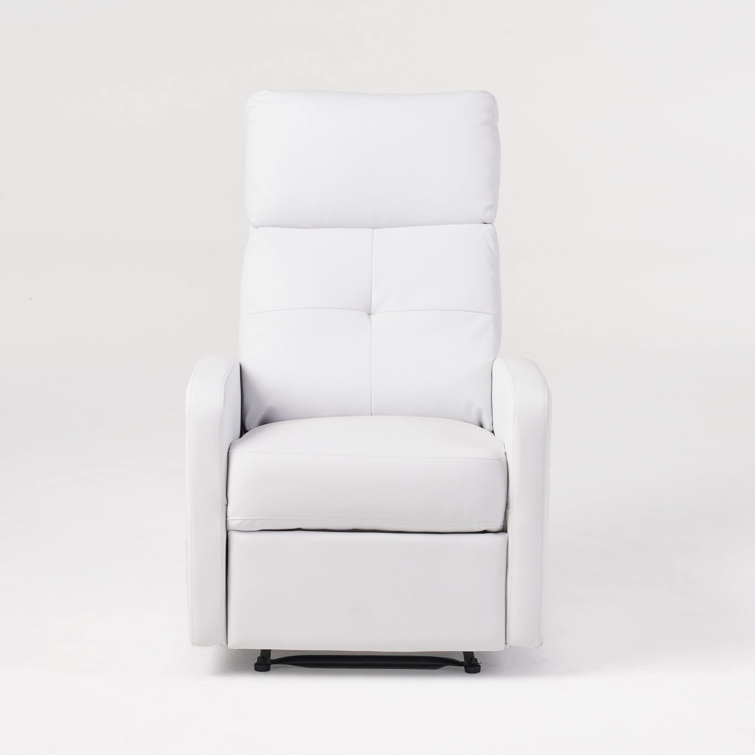 Christopher Knight Home Samedi PU Recliner, White 26.25D x 37.25W x 40H in