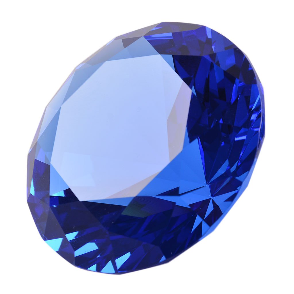 Longwin 100Mm(3.9') Crystal Diamond Paperweight Nail Dispaly Prop Wedding Favor Christmas Centerpieces Home Decor (Blue)