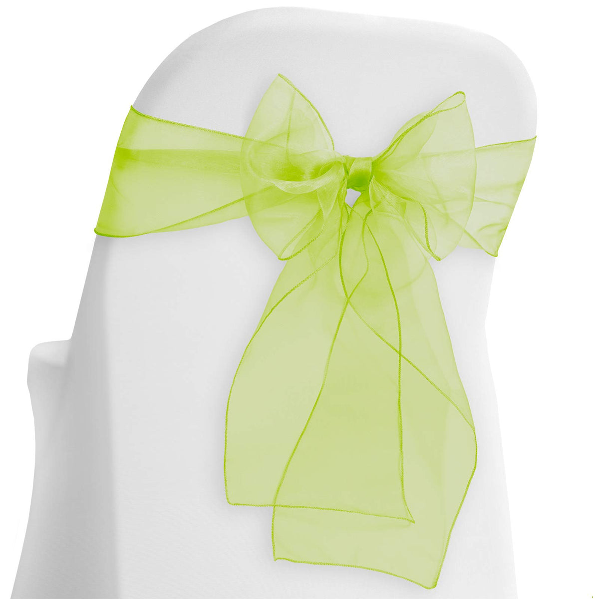 Lann'S Linens - 10 Elegant Organza Wedding/Party Chair Cover Sashes/Bows - Ribbon Tie Back Sash - Sage Green