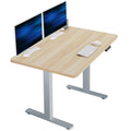VIVO Electric 48 x 30 in Standing Desk, Memory Height Adjustment, 1B Series, Holds 220 lbs, One-Piece Light Wood Top, Gray Frame