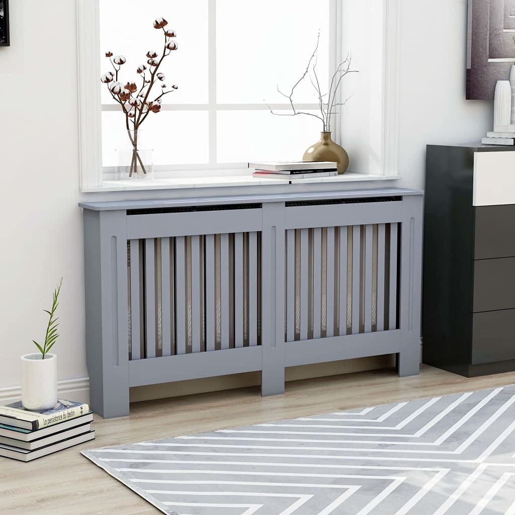 vidaXL Radiator Cover Anthracite 59.8"x7.5"x31.9" MDF