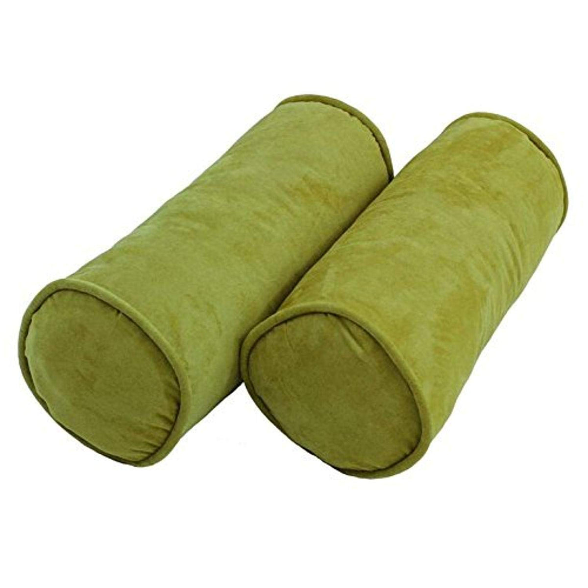 Blazing Needles Corded Microsuede Bolster Pillows (Set of 2), 20&quot; x 8&quot;, Mojito Lime