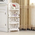 Furnifox 4 Tier Corner Shelf Shelving Unit Carved Corner Standing Shelf Bathroom Shelfs Kitchen Shelf Storage Organiser Shelves 