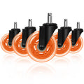 3' Office Chair Caster, Hirate Heavy Duty Computer Desk Chair Casters Replacement Set of 5 Heavy Duty Protection for All Floors
