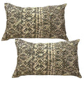 House Of Silko Mirror Embroidered Fancy Cream Cotton Cushion Cover For Home Decoration (Size12X18) Set Of 2