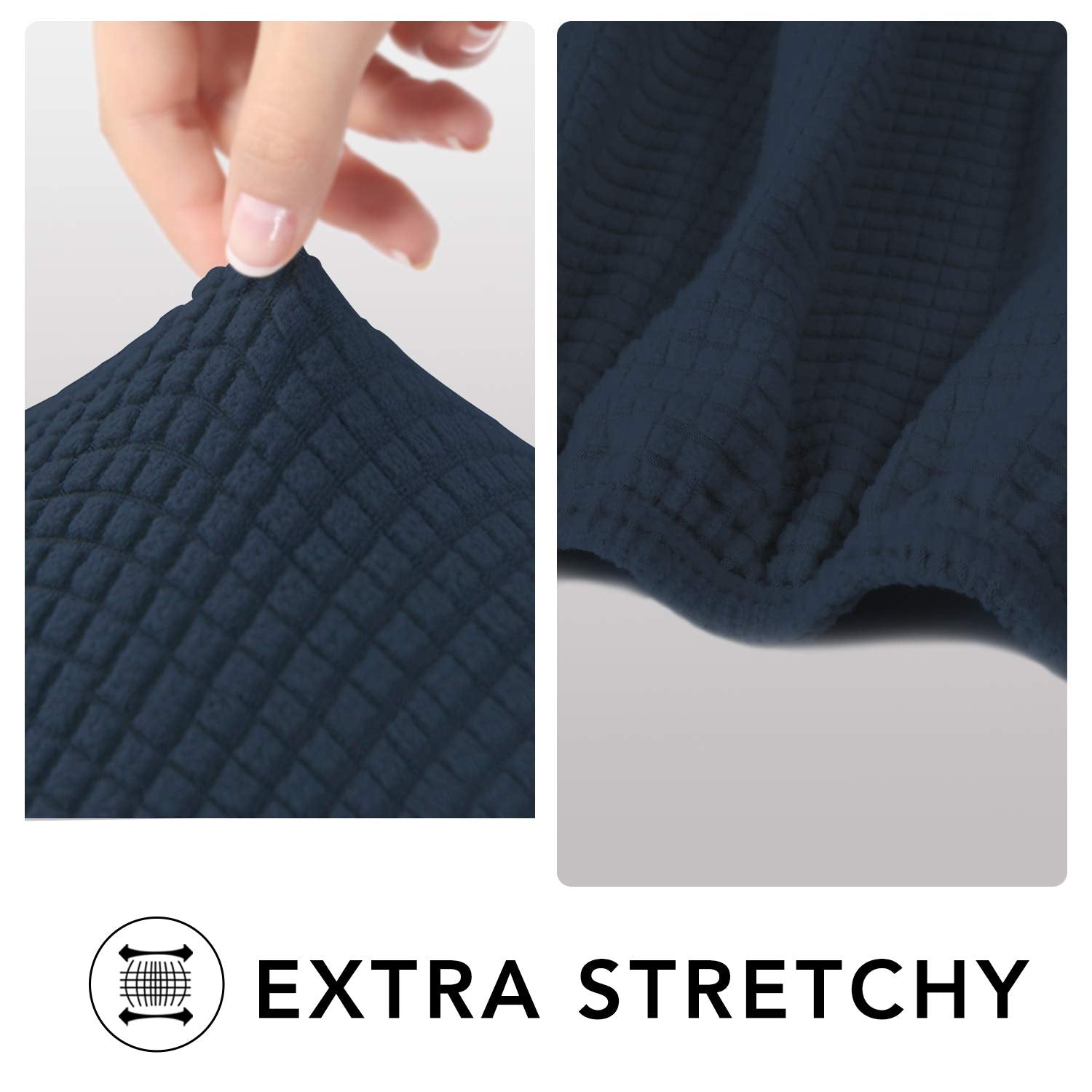 Purefit Stretch Sofa Slipcover – Spandex Jacquard Non Slip Soft Couch Sofa Cover, Washable Furniture Protector With Non Skid Foam And Elastic Bottom For Kids (Sofa, Dark Blue)