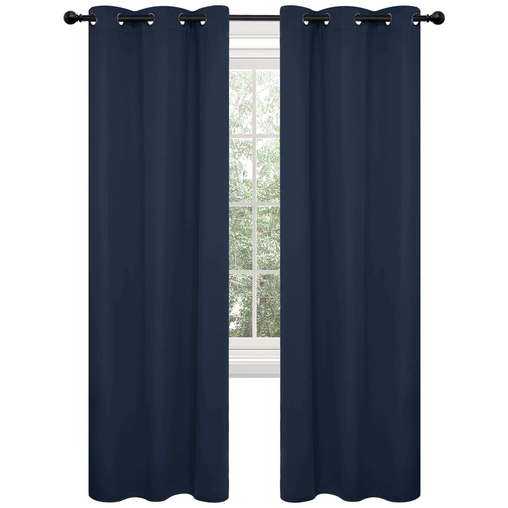 Deconovo Room Darkening Curtains with Grommets Blackout Thermal Insulated Noise Reducing Pair of Shades for Adults Bedroom Kids 