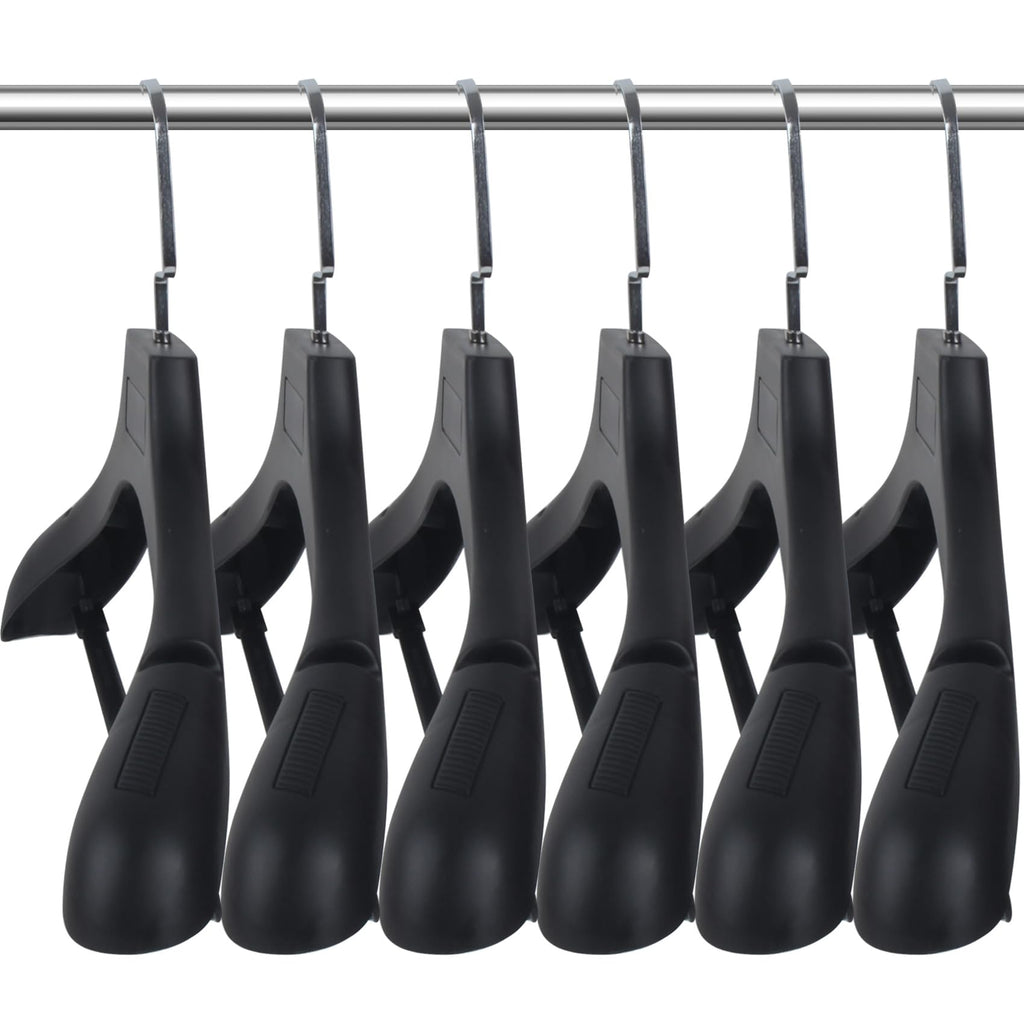 DEDU Plastic Extra Wide Shoulder Suit Hangers for Men 30 Pack Width 17.7'', Black Sweater Hangers no Shoulder Bump Non Slip for 