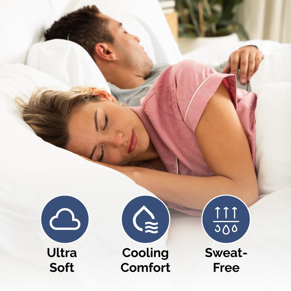 Extra Deep Queen Fitted Sheet - Hotel Luxury Single Fitted Sheet Only - Easily Fits 18 Inch To 24 Inch Mattress - Soft, Wrinkle