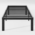 Neslime 16 Inch High Twin Platform Bed Frame, Metal Bed Frame Twin Size, Heavy Duty, Easy Assembly, Noise Free, Black
