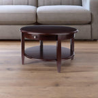 Ergode Wood Concord Coffee Table - Classic Walnut, Storage Shelf, Hidden Drawer
