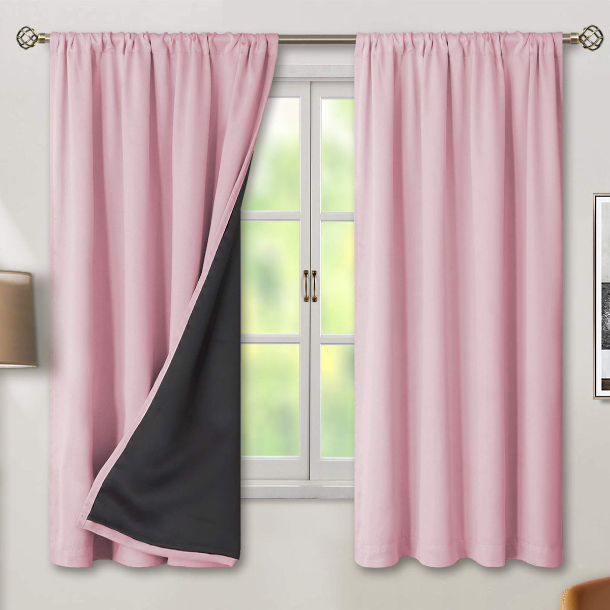 Bgment Kids Blackout Curtains For Nursery 2 Panels Set, Bedroom Curtains 63 Inch Length Thermal Insulated And Noise Reduce Full