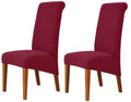 Deisy Dee Stretch Xl/Oversized Soft Spandex Extra Large Dining Room Chair Covers For Kitchen Dining,Removable Washable Chair Protectors Slipcovers (Burgandy, 2)