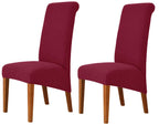 Deisy Dee Stretch Xl/Oversized Soft Spandex Extra Large Dining Room Chair Covers For Kitchen Dining,Removable Washable Chair Protectors Slipcovers (Burgandy, 2)