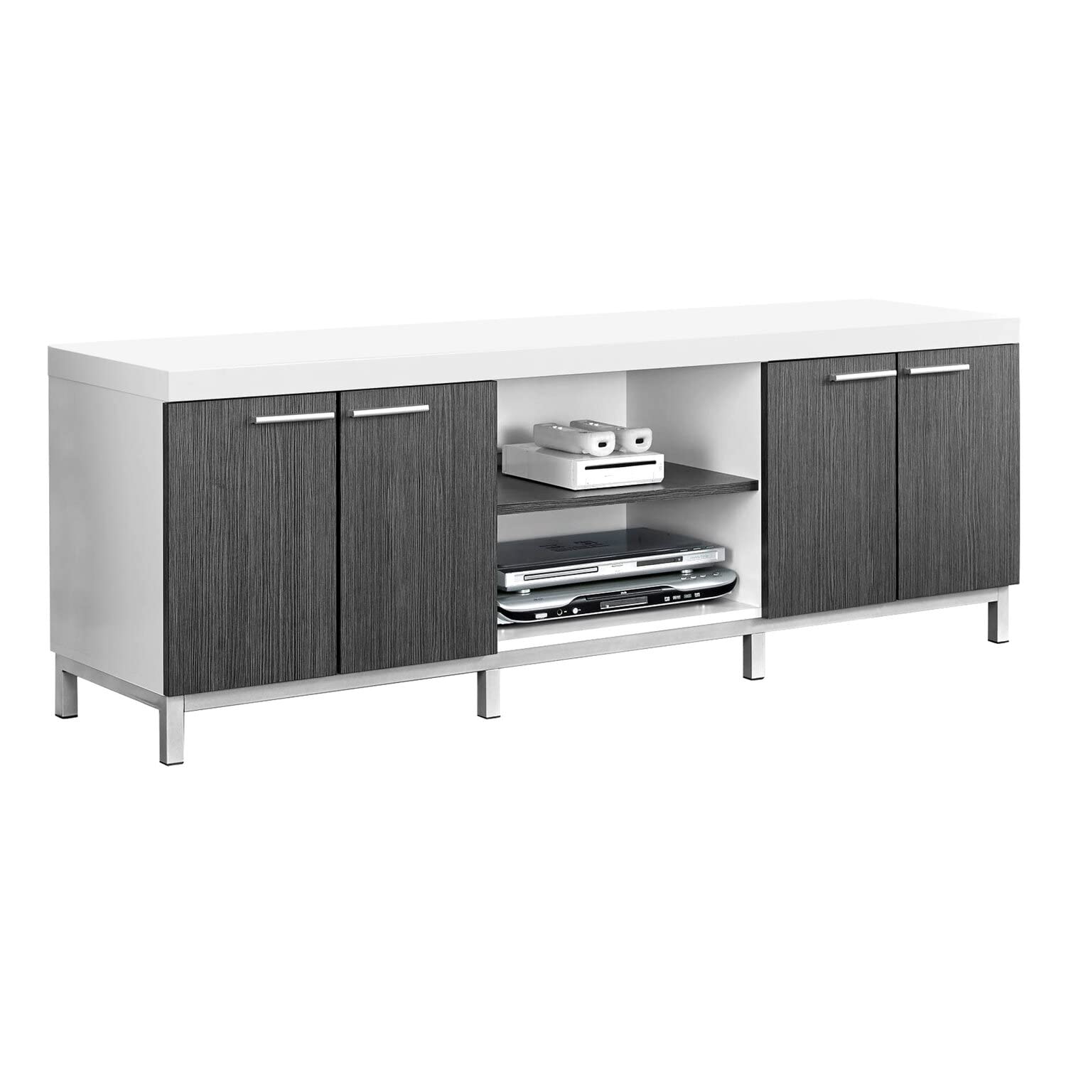 Monarch Specialties Tv Stand - 60&quot; L/White/Grey