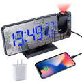 Projection Digital Alarm Clock for Bedrooms, Radio Alarm Clock on Ceiling, USB Charger Port, Temperature & Humidity Display, 7.3