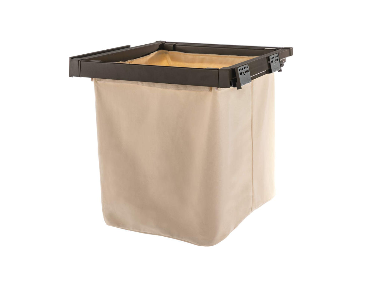 NewAge Products Home Cabinet 24 in. PullOut Laundry Hamper Basket, Steel Alloy Frame with Durable Canvas Bag, Beige, 80642