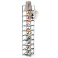 Lanteful Narrow Shoe Rack 10-Tier Tall Shoe Organizer Skinny Shoe Shelf Storage For 10-15 Pairs Shoe And Boot, Space Saving Corn